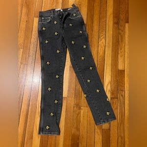 Zara pants with embroider flowers